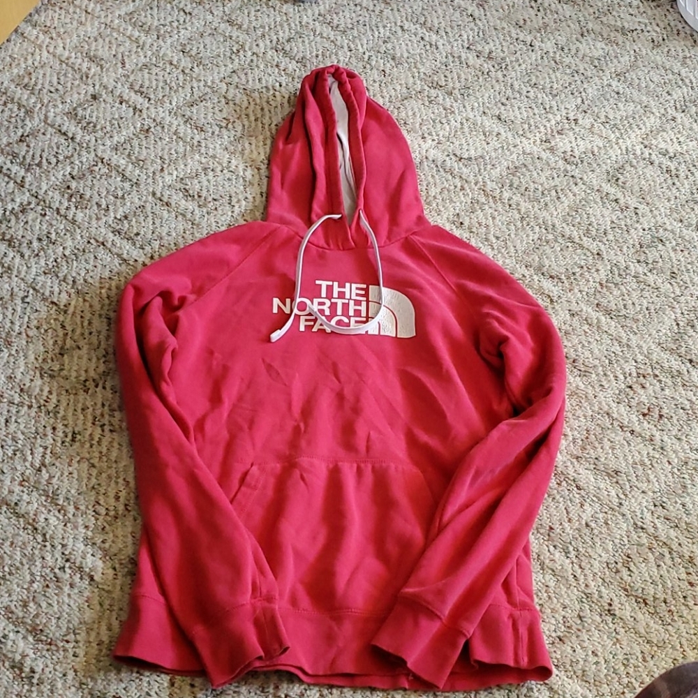 Pink north face sweatshirt
